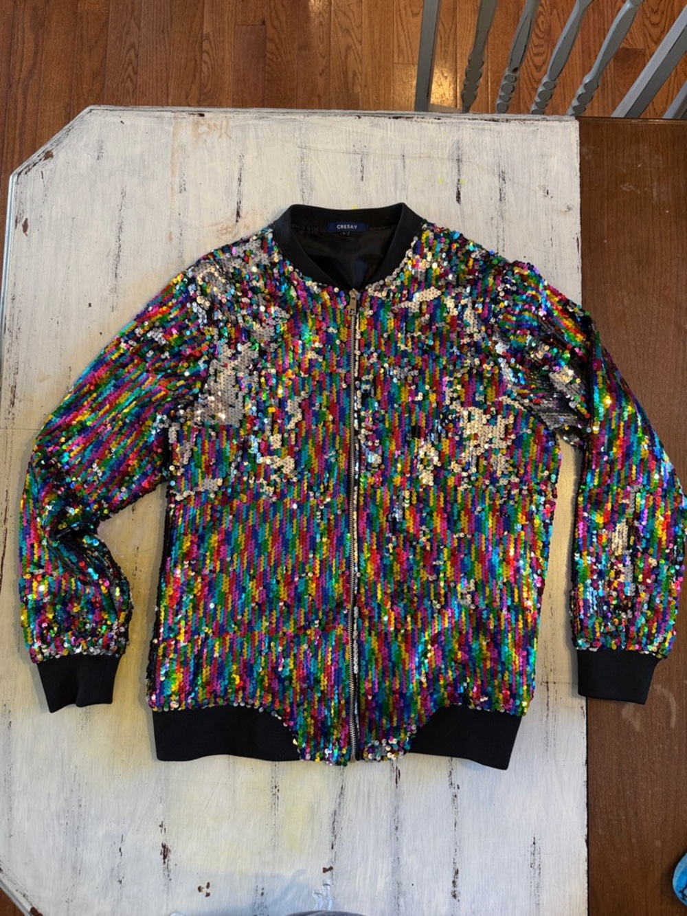Multicolor Sequin Bomber Jacket